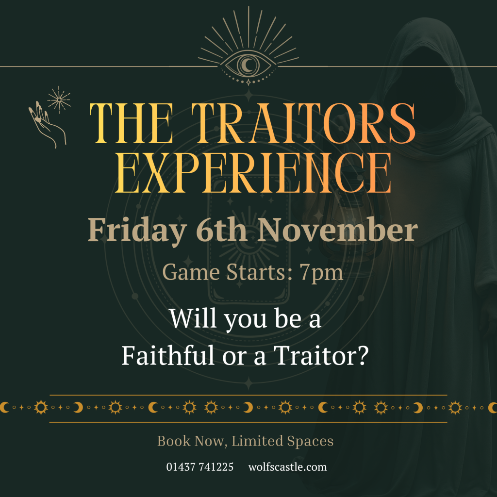 Poster for Traitors event at the Wolfscastle Hotel, Pembrokeshire, Wales